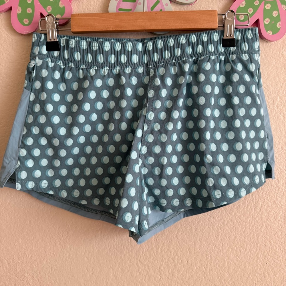 Fair Harbor Teal Polka Dot Women's Athletic Shorts Size S